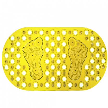 Spa-коврик д/ванны AQUA-PRIME Массажный со следами 66х33см желтый, Роосия
