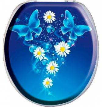 Крышка для унитаза AQUA-Prime DIGITAL 6043 (Турция) синяя с голубыми бабочками