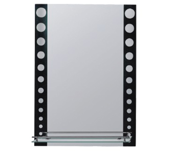 Зеркало Frap F619 прямоугольник, полочка, черное обрамление 700х500 мм