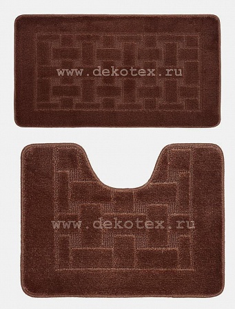 Комплект ковриков для в/к BANYOLIN CLASSIC из 2шт 50х80/50х40 см ворс 11мм (темно-коричн) арт.184