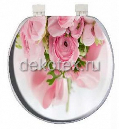 Крышка для унитаза AQUA-Prime DIGITAL 1254 (Турция) розы розовые