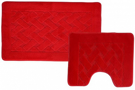 Комплект ковриков для в/к BANYOLIN CLASSIC из 2шт 50х80/50х40 см ворс 11мм (красный) РОС, арт. 176