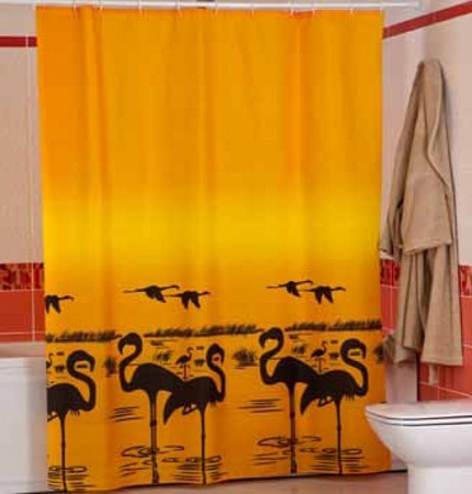 Шторы для ванной комнаты MIRANDA 180х200см FLAMINGO, полиэстер, желтый
