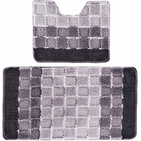 Комплект ковриков для в/к BANYOLIN SILVER из 2 шт 50х80/50х40см 11мм (серый)