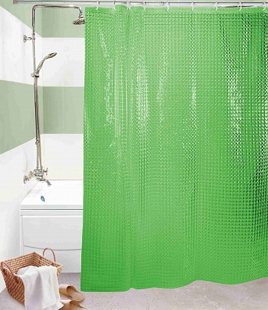 Шторы для ванны 3D 180х180 см (зеленый) Арт. 950 А1