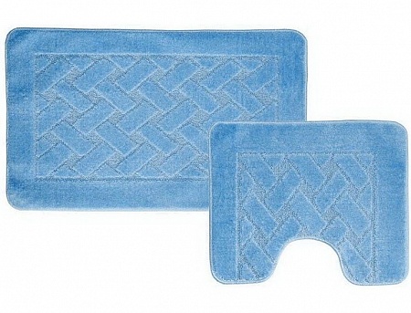 Комплект ковриков для в/к BANYOLIN CLASSIC из 2шт 50х80/50х40 см ворс 11мм (светло-голубой) арт.163