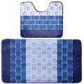 Комплект ковриков для в/к BANYOLIN SILVER из 2 шт 50х80/50х40см 11мм (голубой)