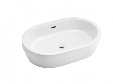 Раковина для ванной к столешнице, накладная, белая (630*410*160 мм) GT 301овальная с переливом