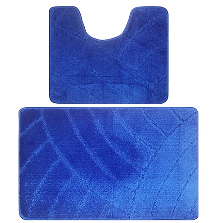Комплект ковриков для в/к BANYOLIN CLASSIC из 2шт 55х90/55х45 см ворс 11мм (синий) РОС, арт. 160