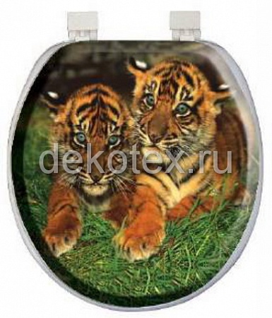 Крышка для унитаза AQUA-Prime DIGITAL 1153 (Турция) тигры