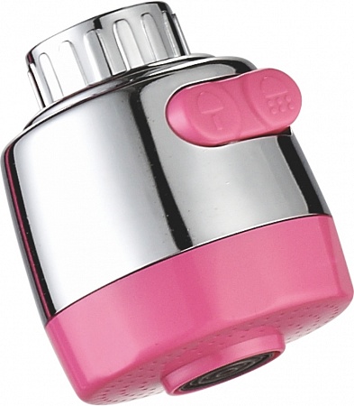 Аэратор - насадка на гусак с кнопочным переключением воды DK 766С розовый