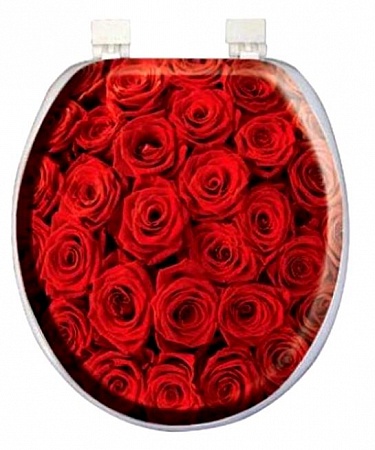 Крышка для унитаза AQUA-Prime DIGITAL 3572 (Турция)  розы красные