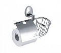Держатель для туалетной бумаги хром с крышкой и держателем для дезодоранта  F1603-1