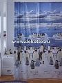 Шторы для ванн ПВХ 180х180 см Тайвань (1/24) Арт.935 пингвины на севере