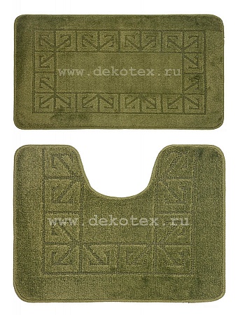 Комплект ковриков для в/к BANYOLIN CLASSIC из 2шт 50х80/50х40 см ворс 11мм (темно-зеленый) арт.156