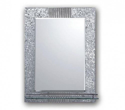 Зеркало Frap F656 прямоугольник, полочка, цветное обрамление 600х450 мм