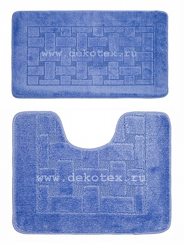 Комплект ковриков для в/к BANYOLIN CLASSIC из 2шт 50х80/50х40 см ворс 11мм (темно-голубой) арт.161