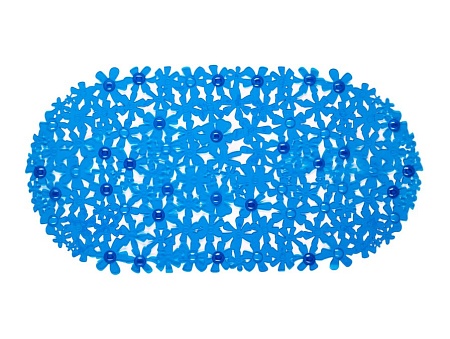 Spa-коврик д/ванны AQUA-PRIME Цветы 66х35см (синий)
