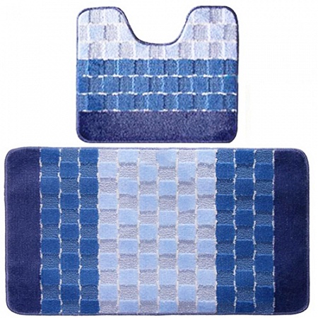 Комплект ковриков для в/к BANYOLIN SILVER из 2 шт 60х100/50х60см 11мм (голубой)