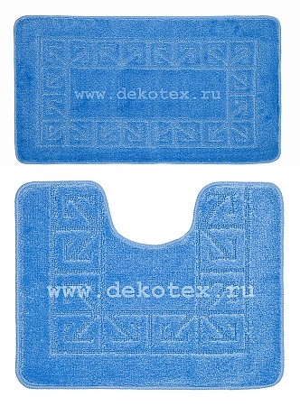 Комплект ковриков для в/к BANYOLIN CLASSIC из 2шт 50х80/50х40 см ворс 11мм (голубой) РОС, арт. 162