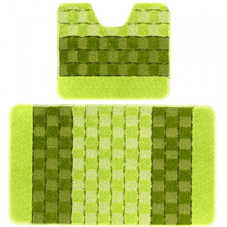 Комплект ковриков для в/к BANYOLIN SILVER из 2 шт 50х80/50х40см 11мм (зеленый)