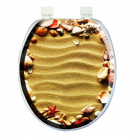 Крышка для унитаза AQUA-Prime DIGITAL 3569 (Турция) песок и ракушки